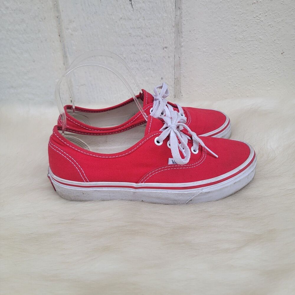 Vans Unisex Old Skool sneakers red/wht thick sole canvas Mens sz5.5 Women sz 7